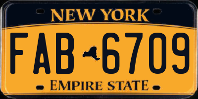 NY license plate FAB6709