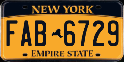 NY license plate FAB6729