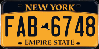 NY license plate FAB6748