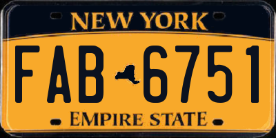 NY license plate FAB6751