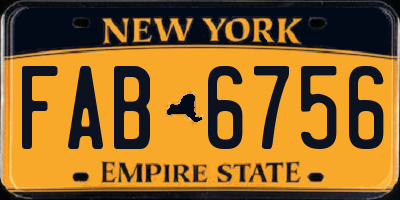 NY license plate FAB6756