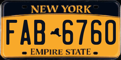 NY license plate FAB6760