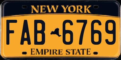 NY license plate FAB6769