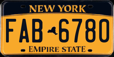 NY license plate FAB6780