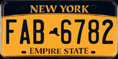 NY license plate FAB6782