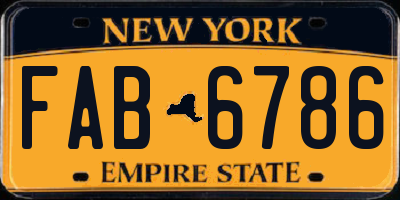 NY license plate FAB6786