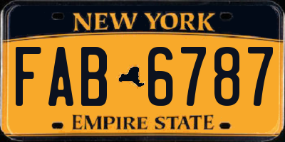 NY license plate FAB6787
