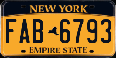 NY license plate FAB6793