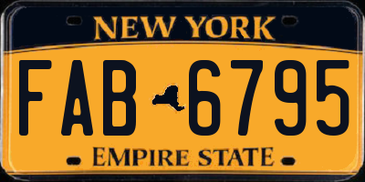NY license plate FAB6795