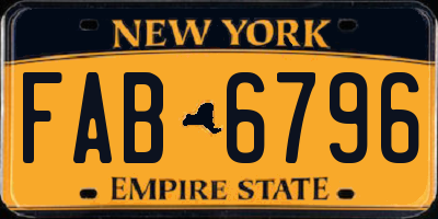 NY license plate FAB6796