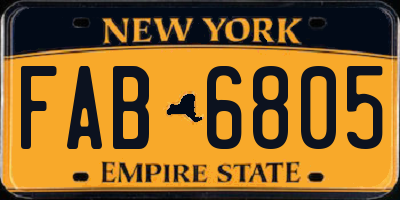 NY license plate FAB6805