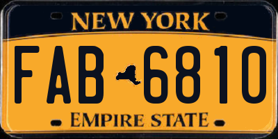 NY license plate FAB6810