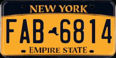 NY license plate FAB6814