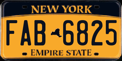 NY license plate FAB6825