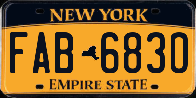 NY license plate FAB6830