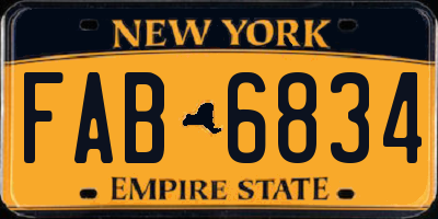 NY license plate FAB6834