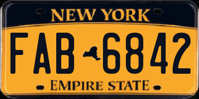 NY license plate FAB6842