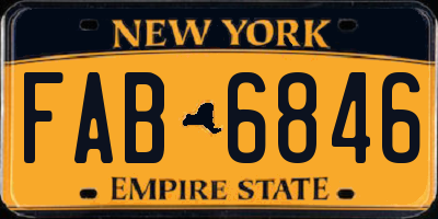 NY license plate FAB6846
