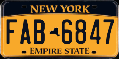 NY license plate FAB6847