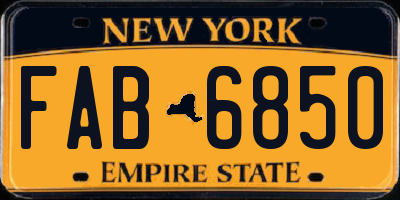 NY license plate FAB6850