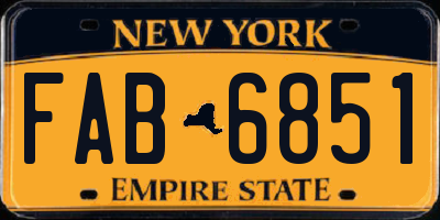 NY license plate FAB6851