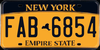 NY license plate FAB6854