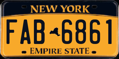 NY license plate FAB6861