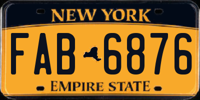 NY license plate FAB6876