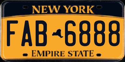 NY license plate FAB6888