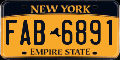 NY license plate FAB6891