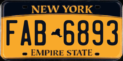 NY license plate FAB6893