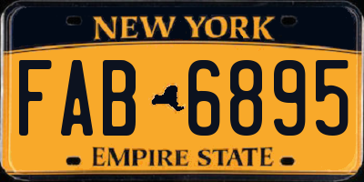 NY license plate FAB6895