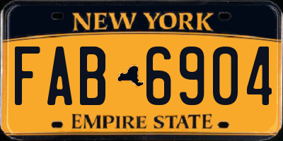 NY license plate FAB6904