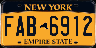 NY license plate FAB6912