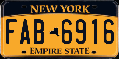 NY license plate FAB6916