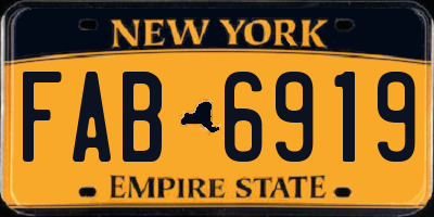NY license plate FAB6919