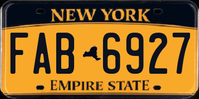 NY license plate FAB6927
