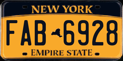 NY license plate FAB6928