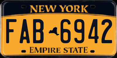 NY license plate FAB6942