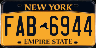 NY license plate FAB6944