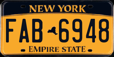NY license plate FAB6948
