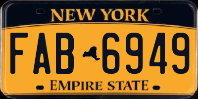 NY license plate FAB6949