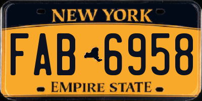 NY license plate FAB6958