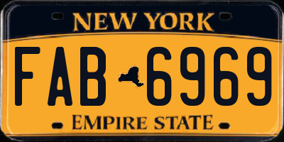 NY license plate FAB6969