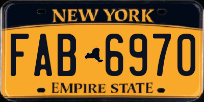 NY license plate FAB6970