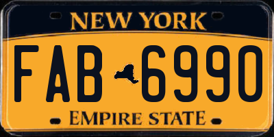 NY license plate FAB6990