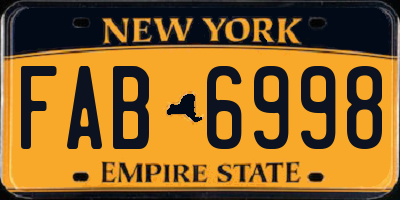 NY license plate FAB6998