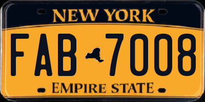 NY license plate FAB7008