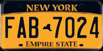 NY license plate FAB7024