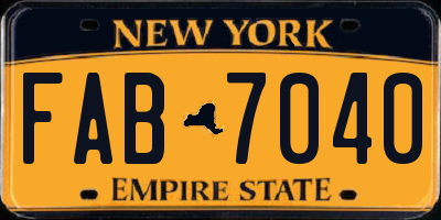 NY license plate FAB7040